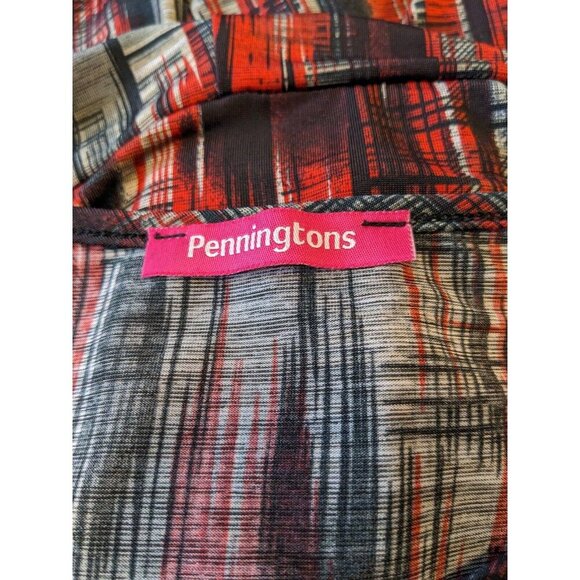 Womens Madras Plaid Midi Dress Plus Size 1X Red Black Sleeveless Empire Waist - Picture 3 of 4